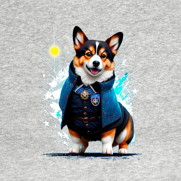 Whimsical Corgi in Magical School Uniform by fur-niche